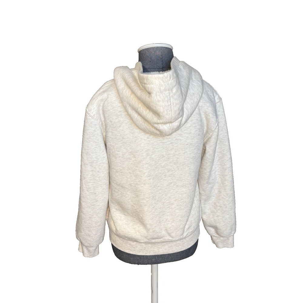 ROXY Girl Embroidered Sherpa Hoodie Size Youth Large 14/16 Zip Surf Logo‎ Floral - Picture 3 of 8